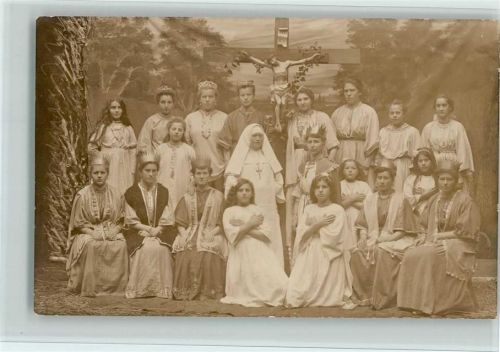 Christliche Aufführung, Bühnenbild , gute Erhaltung Religion Foto AK