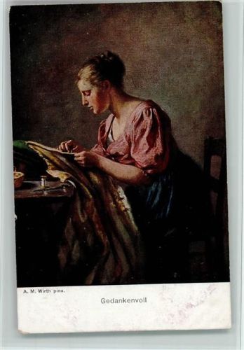 1920 sign Wirth - Gedankenvoll - Galerie Münchner Meister 349 AK