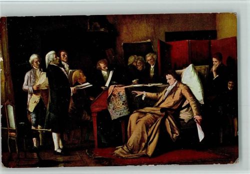 1914 Gemälde von Munkacsy - Mozart dirigiert sein Requiem AK