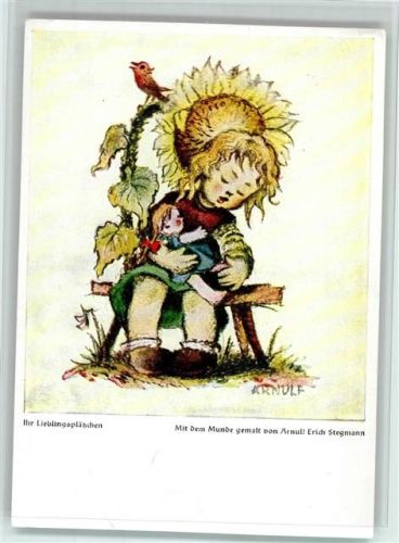 1952 Dennoch Künstlerkarte - sign Arnulf E. Stegmann - Mädchen mit Puppe
