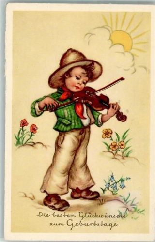 1951 Junge mit Geige - Amag 181 , gute Erhaltung