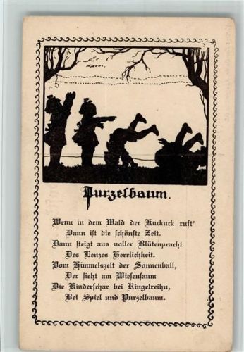 Kinder spiel und machen Purzelbaum und Gedicht dazu AK Verlag Die Garbe