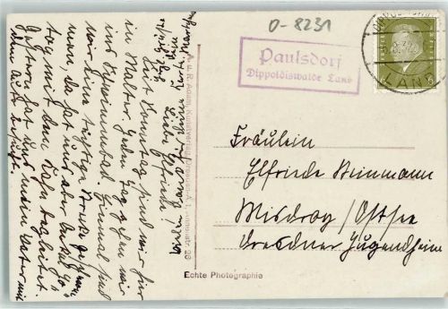Dippoldiswalde Landpoststempel Paulsdorf Talsperre Malter