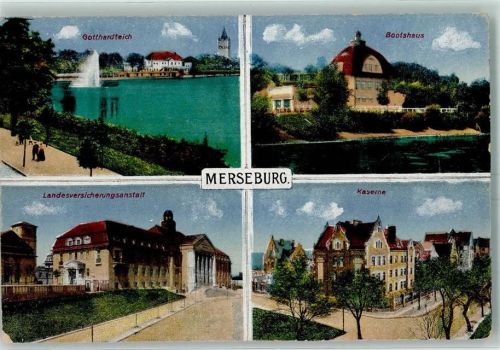 Merseburg Gotthardteich Landesversicherungsanstalt Bootshaus Kaserne