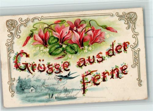 Serie 82 Grüsse aus der Ferne - AK Schwalbe 1900 Prägedruck