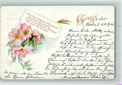 Blumen und Spruch 1901 AK