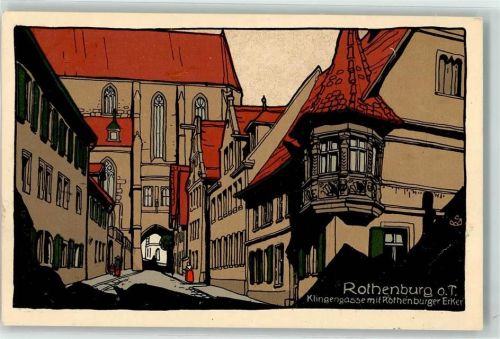 Rothenburg Klingengasse Rothenburger Erker