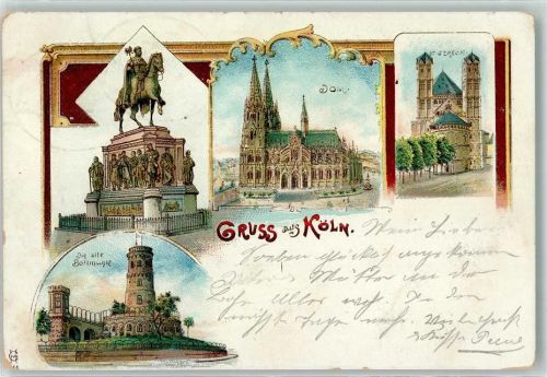 Köln Altstadt-Nord 103 1899 Denkmal Friedrich Wilhlem III. Dom St.Gereon Alte Bottmühle