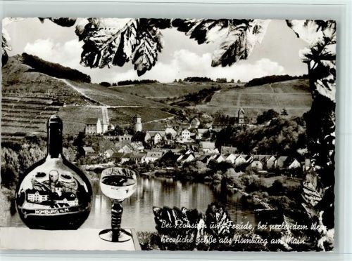 Homburg Blick nach Homburg Weinflasche Römer