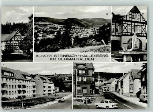 Kurort Steinbach-Hallenberg Ruine Hallenburg Brunnen des Friedens Neubauten Hauptstraße
