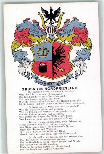 Nordfroesland Friesenlied Liederkarte AK