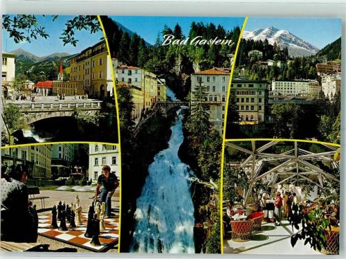 Bad Gastein Schachspiel draußen AK