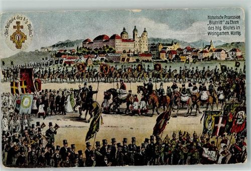 Weingarten Historische Prozession Blutritt zu Ehren des hlg. Blutes in Weingarten Reliquie des hlg. Blutes
