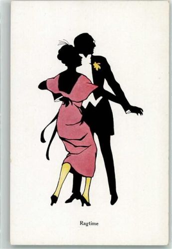 Silhouetten Ragtime Serie 1318-3 Verlag A. Rehn AK
