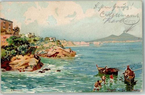Napoli Da Marechiaro Aquarell sign. C. Brancaccio