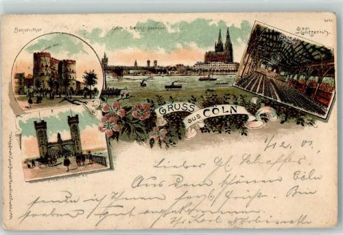 Köln Altstadt-Nord 103 1901 Hahnentor Saal im Gürzenich Eisenbahnbrücke