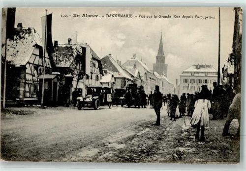 Dannemarie vue sur la Grande Rue depuis l`occupation Winter Oldtimer