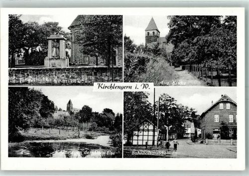 Kirchlengern Kriegerdenkmal Ev. Kirche Alte Else Bahnhofansicht