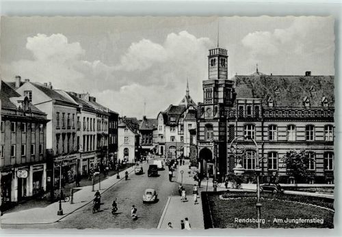 Rendsburg Am Jungfernstieg VW Käfer Fahrradfahrer