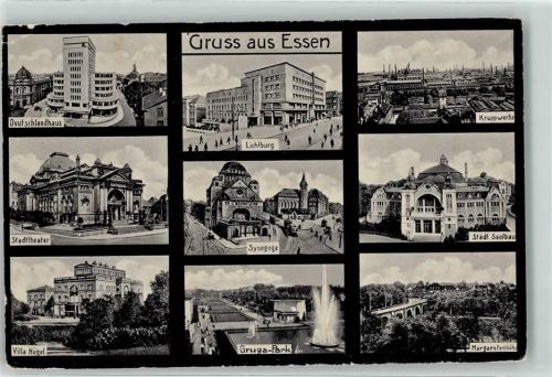 Essen Deuschlandhaus Lichtburg Kruppwerke Stadttheater Städt. Saalbau Villa Hügel Gruga Park Margartenhöhe
