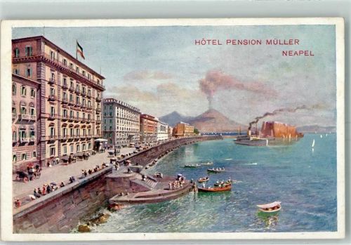 Napoli Hotel Pension Müller Dampfer Ruderboot