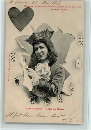 1903 Serie Durchbrochene Papierwand - Herz Dame, gute Erhaltung AK