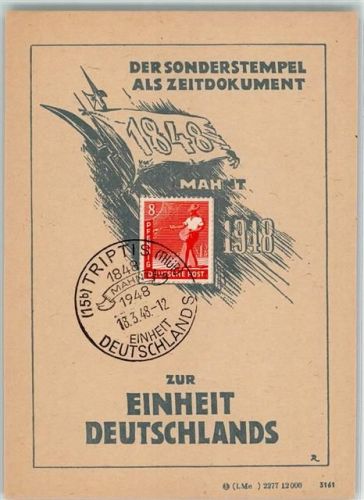 Triptis Zur Einheit Deutschlands 1948 Politik