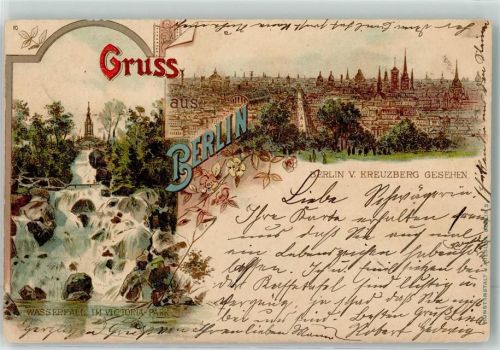 Kreuzberg 1902 Wasserfall im Victoria-Park