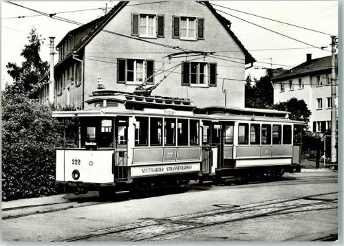 Gerlingen 1978 Triebwagen 222 vormals TW 2016/101/222 von 1903 mit BW 70 SMS-Musumswagen-Sammelkarte 1014