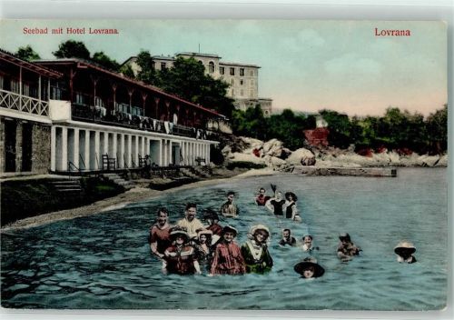 Lovrana 1908 Seebad mit Hotel Lovrana