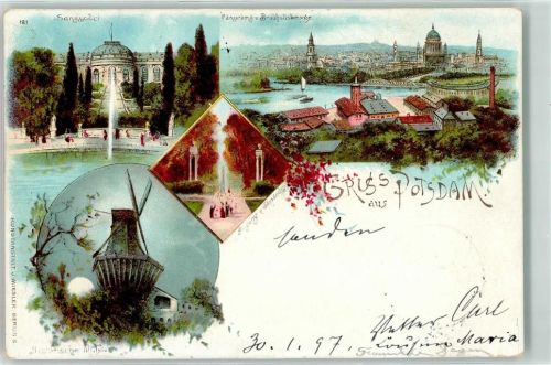 Potsdam 1897 Sanssouci Historische Mühle