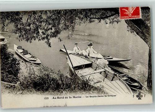 1909 Au Bord de la Marne - Kanufahrt, Ruderboote AK