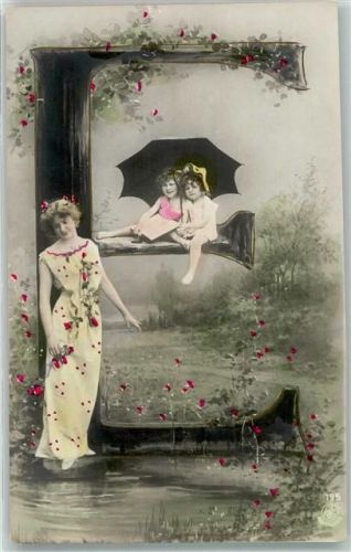 1904 NPG Serie 195 Buchstabe E coloriert