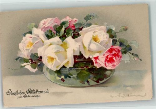 Geburtstag Blumen in Vase Rosen Serie 2412