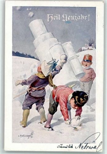 1915 Neujahr Kinder Verlag des Vereins Südmark Nr.380