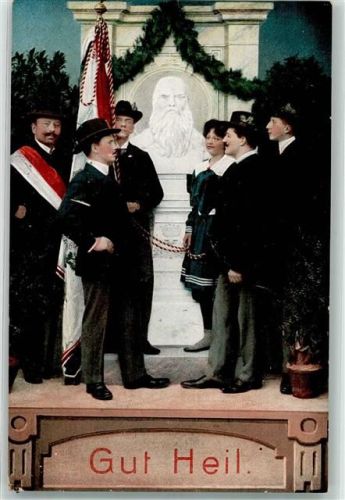 1909 Gut Heil Denkmal Fahnenträger