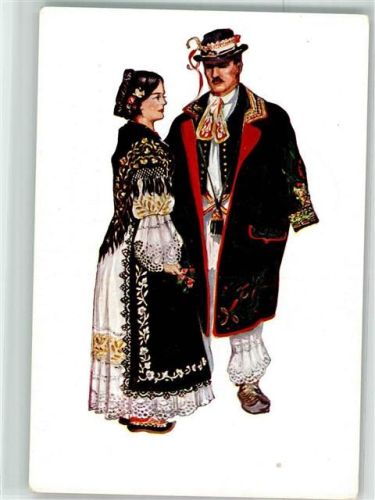 Tracht Slawonien Vinkovci sign. Vladimir Kirin Trachten Kroatien Künstlerkarte