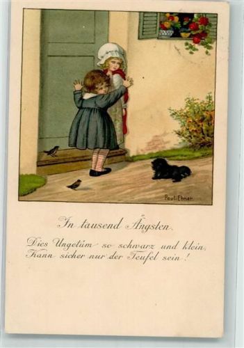 1924 Verlag A. Rökl 1321 Tausend Ängste Kinder Hund