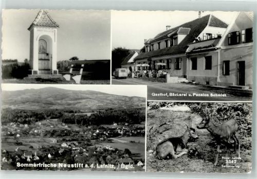 7423 Neustift an der Lafnitz Foto AK Andachtskapelle Gasthaus Bäckerei Schmidt Rehe