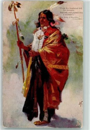 1909 The Song of Hiawatha sign. J.F. Tucks Karte