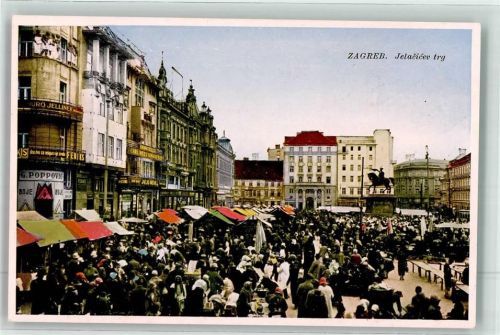 Zagreb Jelaciev trg Marktszene