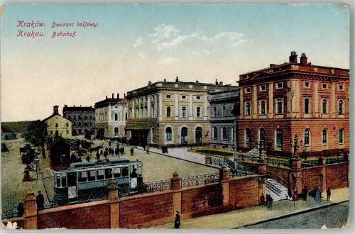 Krakau 1915 Straßenbahn Bahnhof K.u.K. Militärzensur