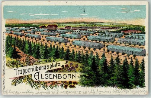 Elsenborn 1915 Lithographie Truppenübungsplatz Elsenborn Feldpost