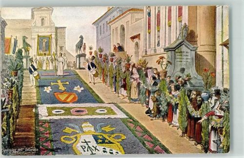 Roma Kirche Prozession Lithographie