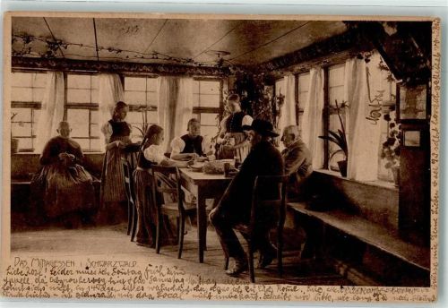 1905 Mittagessen Tracht Bauernhaus