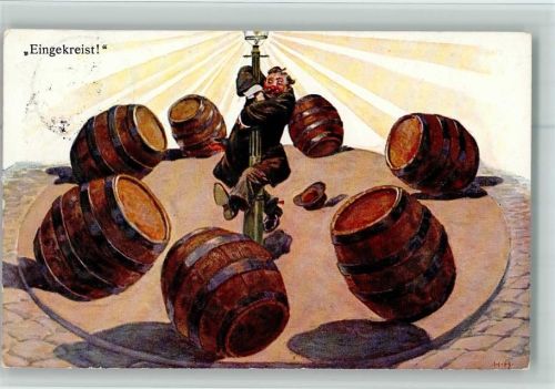 1913 Eingekreist von Bierfässern - Stempelspuren - Verlag Adelfinger Nr. 4070 AK