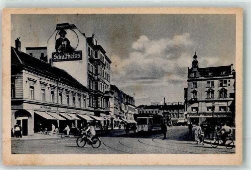 Spandau Marktplatz Schultheiss Werbung Singer Nähmaschine Straßenbahn Fahrrad