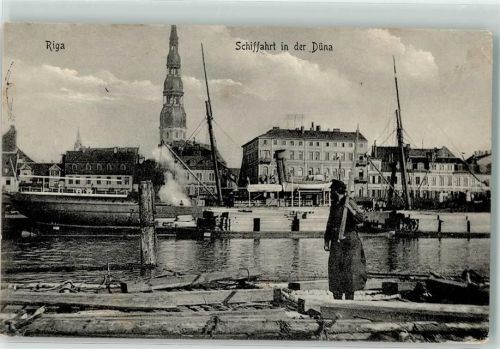 Riga 1917 Schiffahrt auf der Düna