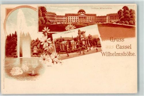 Bad Wilhelmshöhe 1899 Schloss Wilhelmshöhe Grosse Fontäne Löwenburg