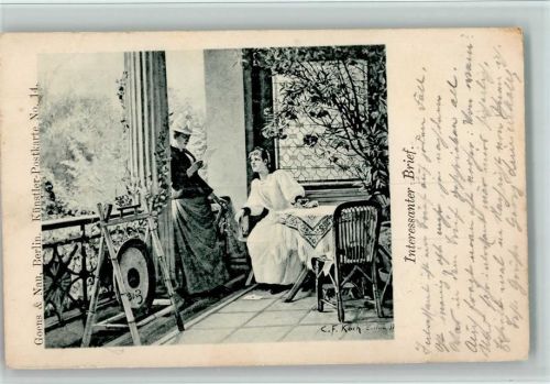 Brief lesen, 1898 sign C.F. Koch AK Verlag Goens & Nau Nr. 14 AK